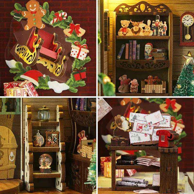 Rocoxia Santa's Cottage | Christmas Series DIY Book Nook Kit - Rocoxia