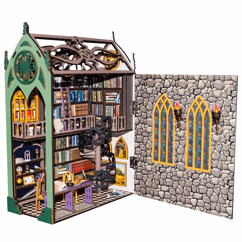 Ancient Library DIY Book Nook Kit - ROCOXIA