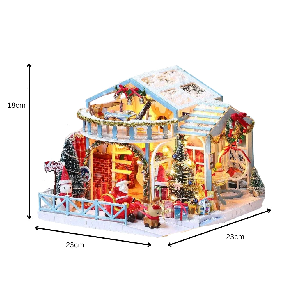 Christmas Snowy Night DIY Miniature Dollhouse Kit - ROCOXIA