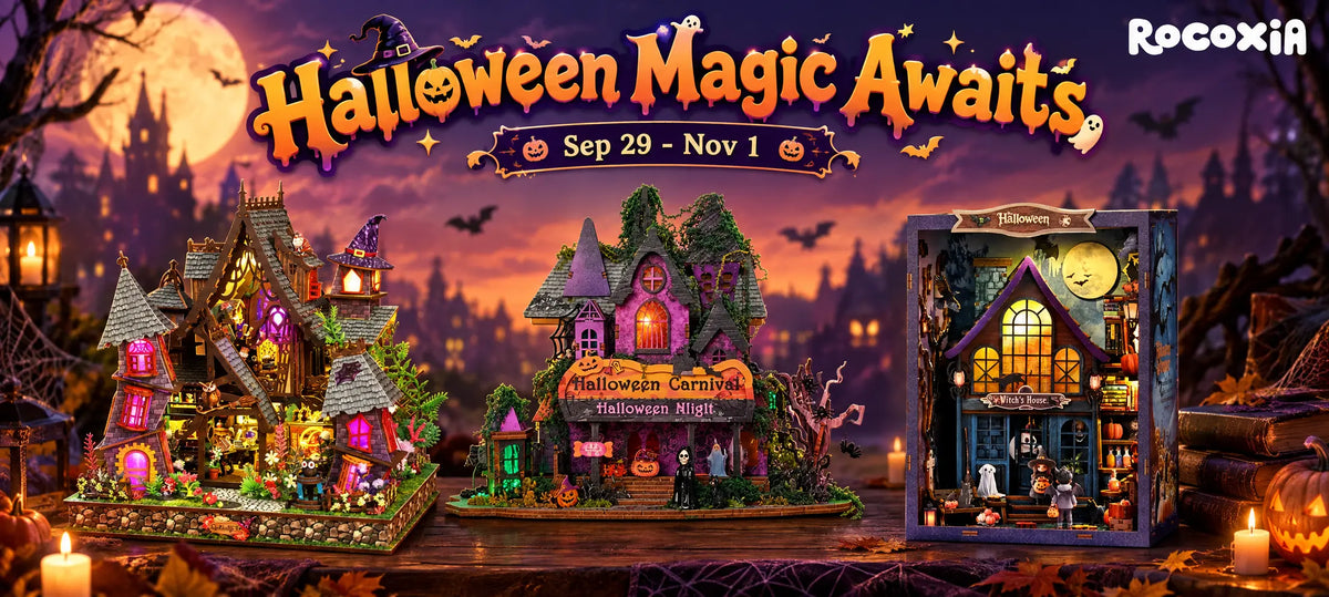 Bring a little mystery home with enchanting miniature houses and spellbinding book nooks. Your Halloween story starts here.