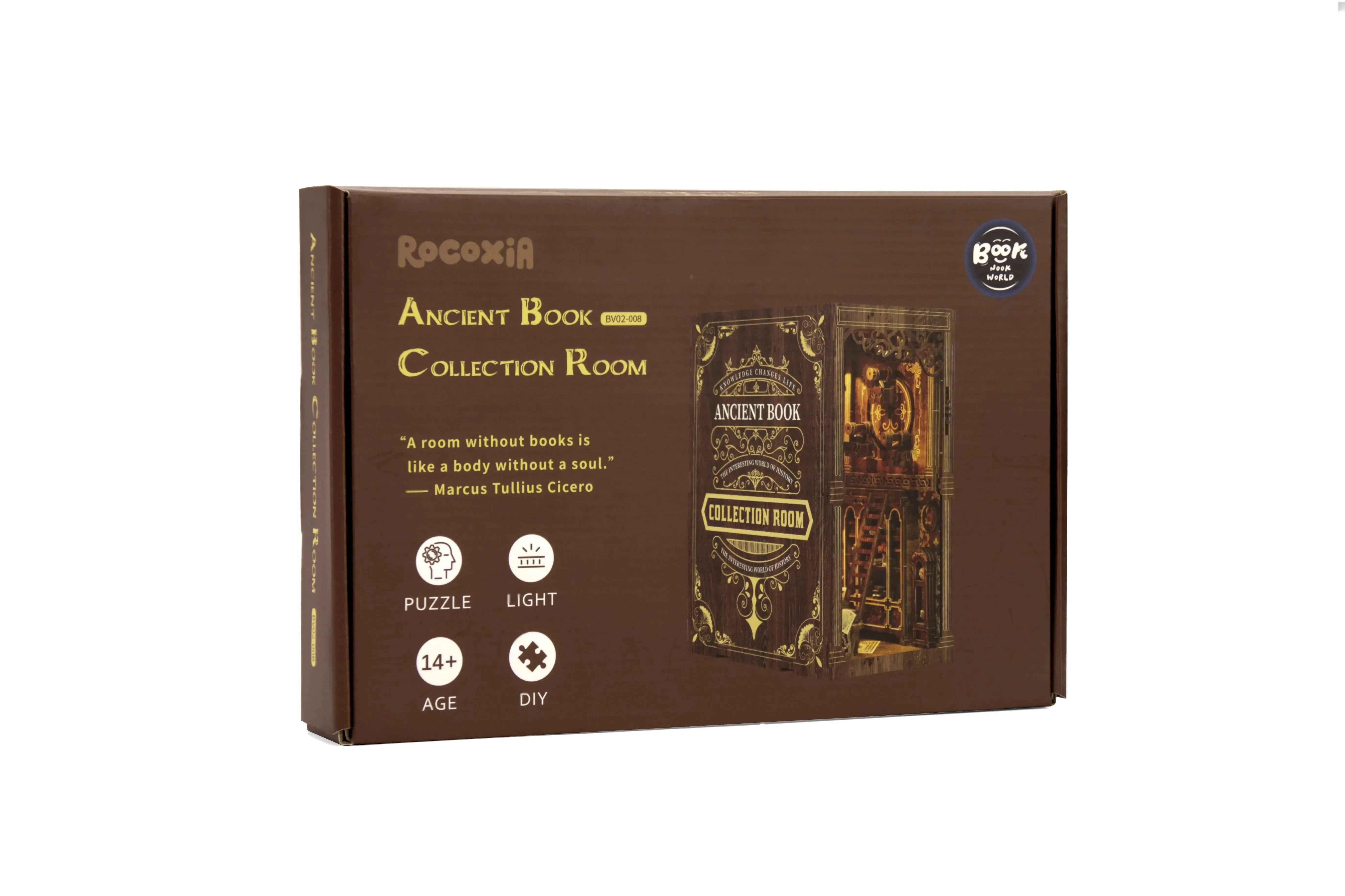 Rocoxia Ancient Book Collection Room DIY Book Nook Kit(Dust cover included) - Rocoxia