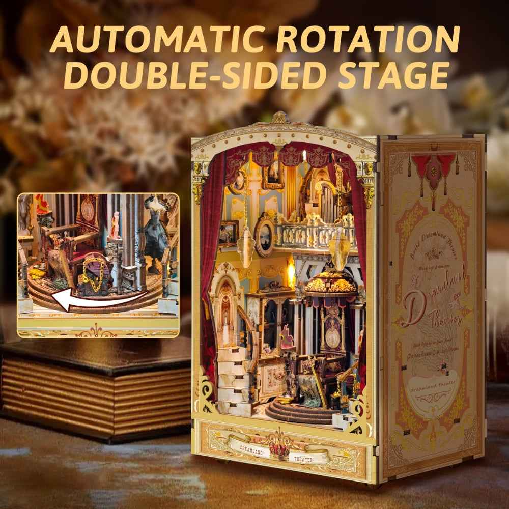 Dreamland Theater with an inset showing its rotating double-sided stage.
