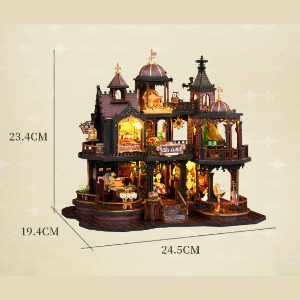 Edinburgh Castle miniature house dimension diagram.