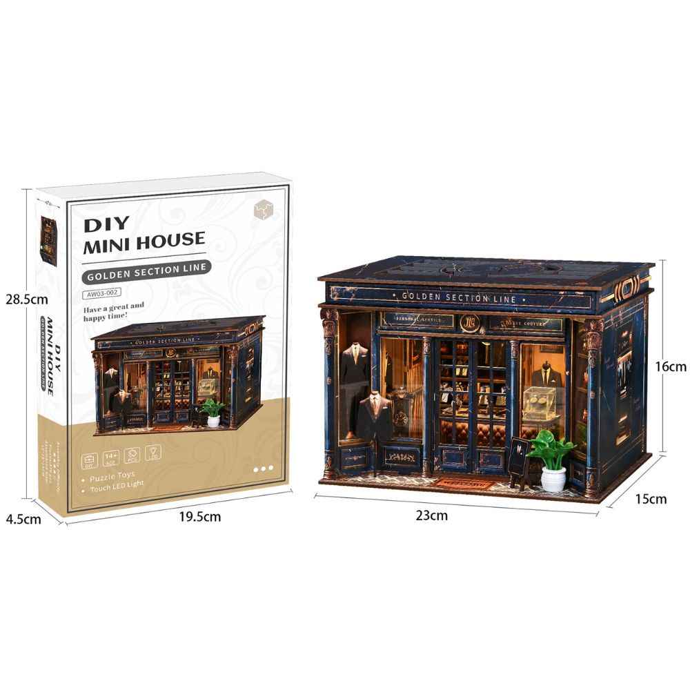 Golden Section Line DIY Mini House Kit l DIY Miniature Kit - ROCOXIA