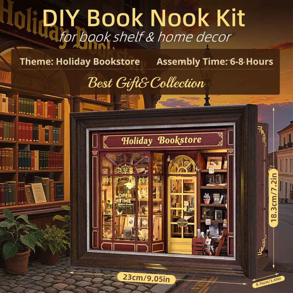Holiday Bookstore story frame dimension diagram.