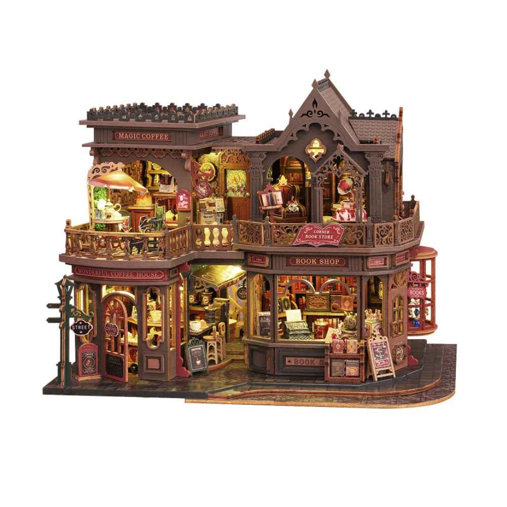 Letter Coffee miniature building against a white background.