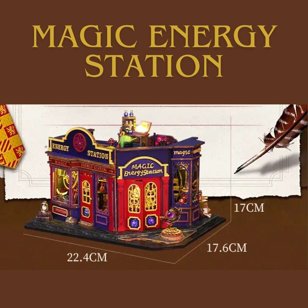Magic Energy Station dimension diagram showing its completed exterior.