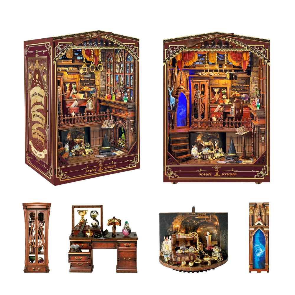 Magic Studio upgraded edition from two angles with miniature furnishings pictured below.
