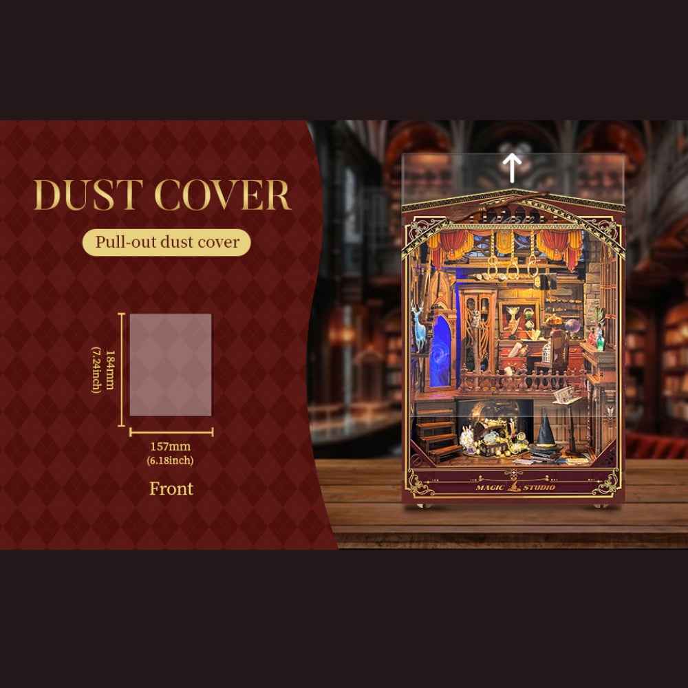 Magic Studio upgraded edition with its clear front cover raised and a separate cover diagram.