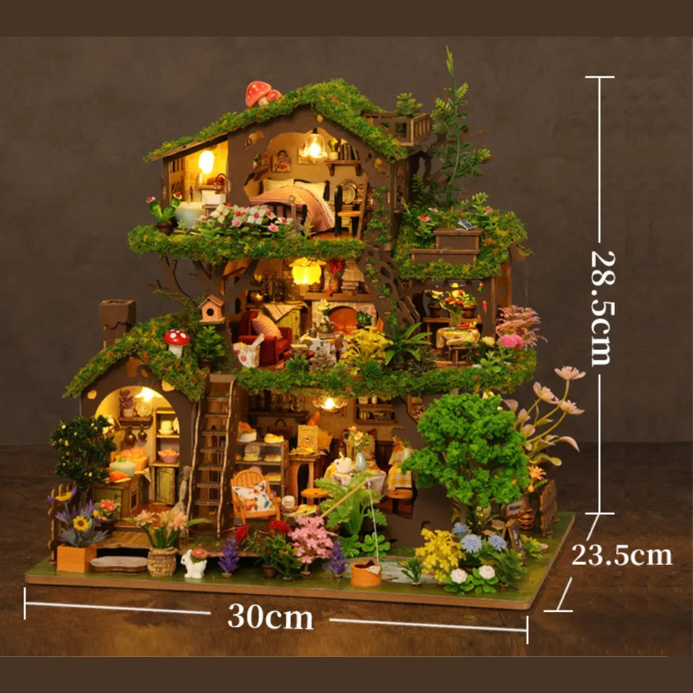 Time Treehouse green-roof edition dimension diagram.