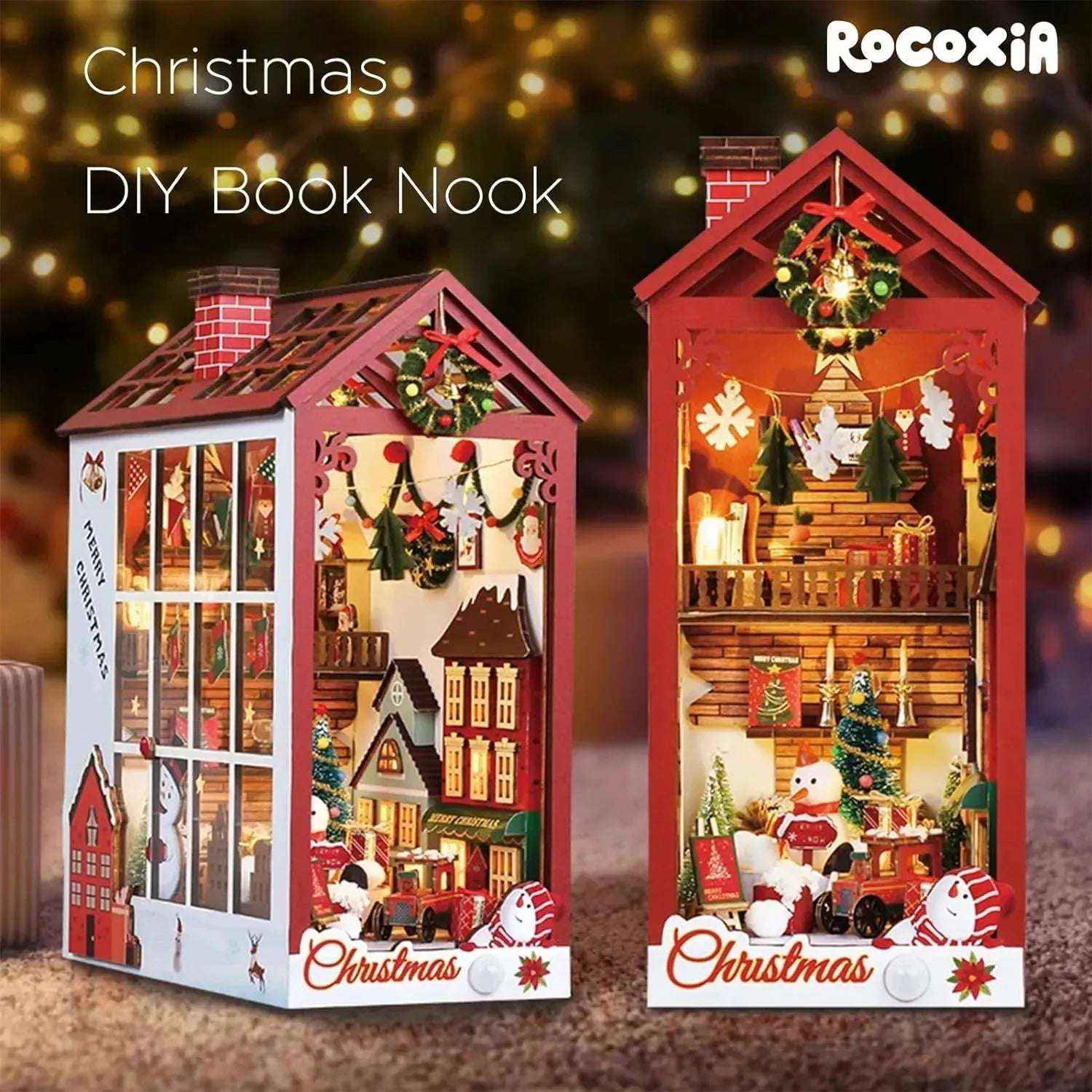 Rocoxia Christmas DIY Book Nook Kit - Rocoxia