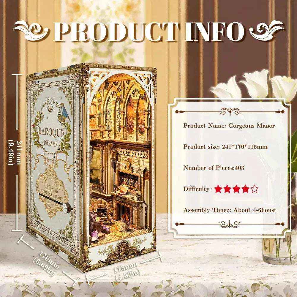 Rocoxia Gorgeous Manor DIY Book Nook Kit - Rocoxia