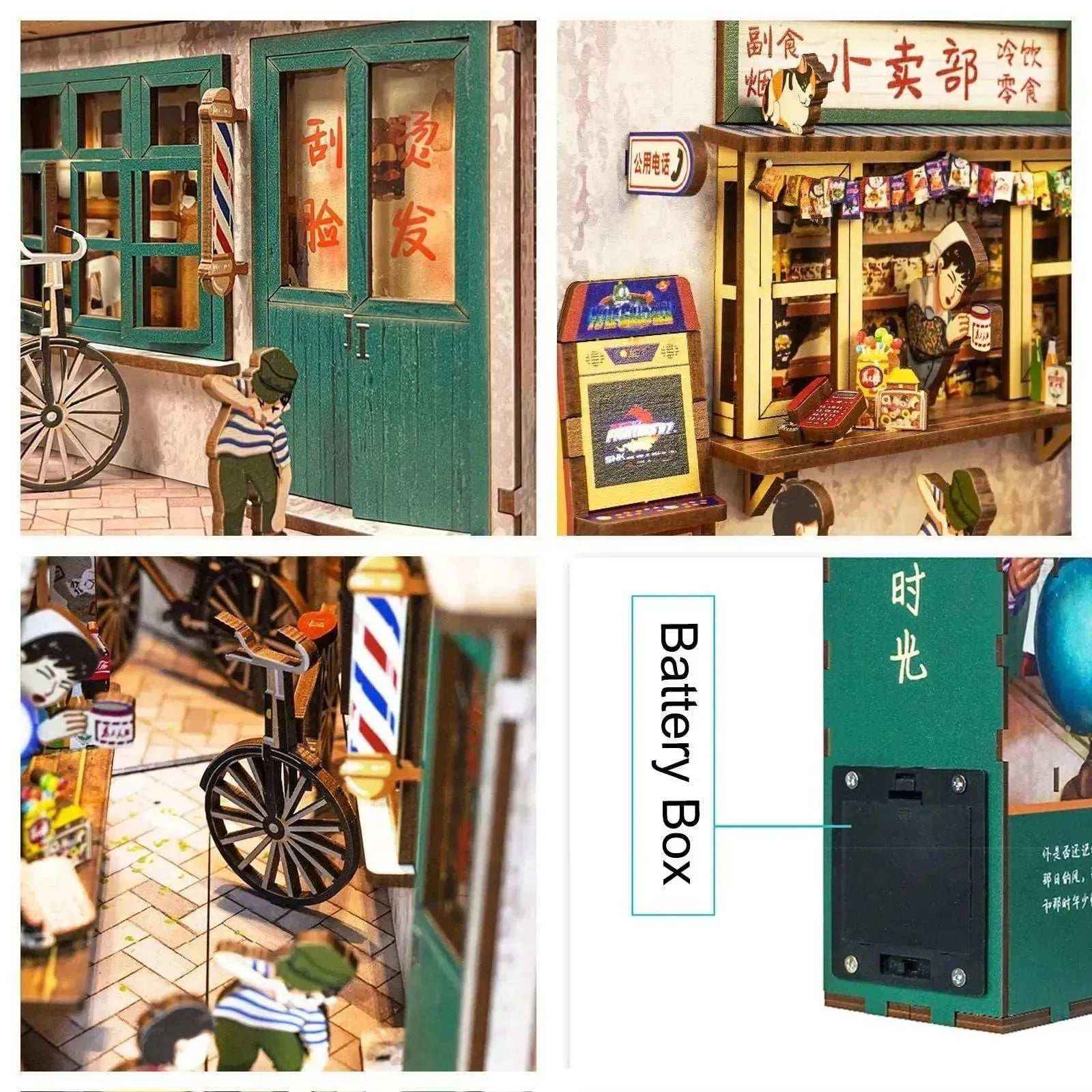 Rocoxia Happy Days in Old Alley DIY Book Nook Kit - Rocoxia