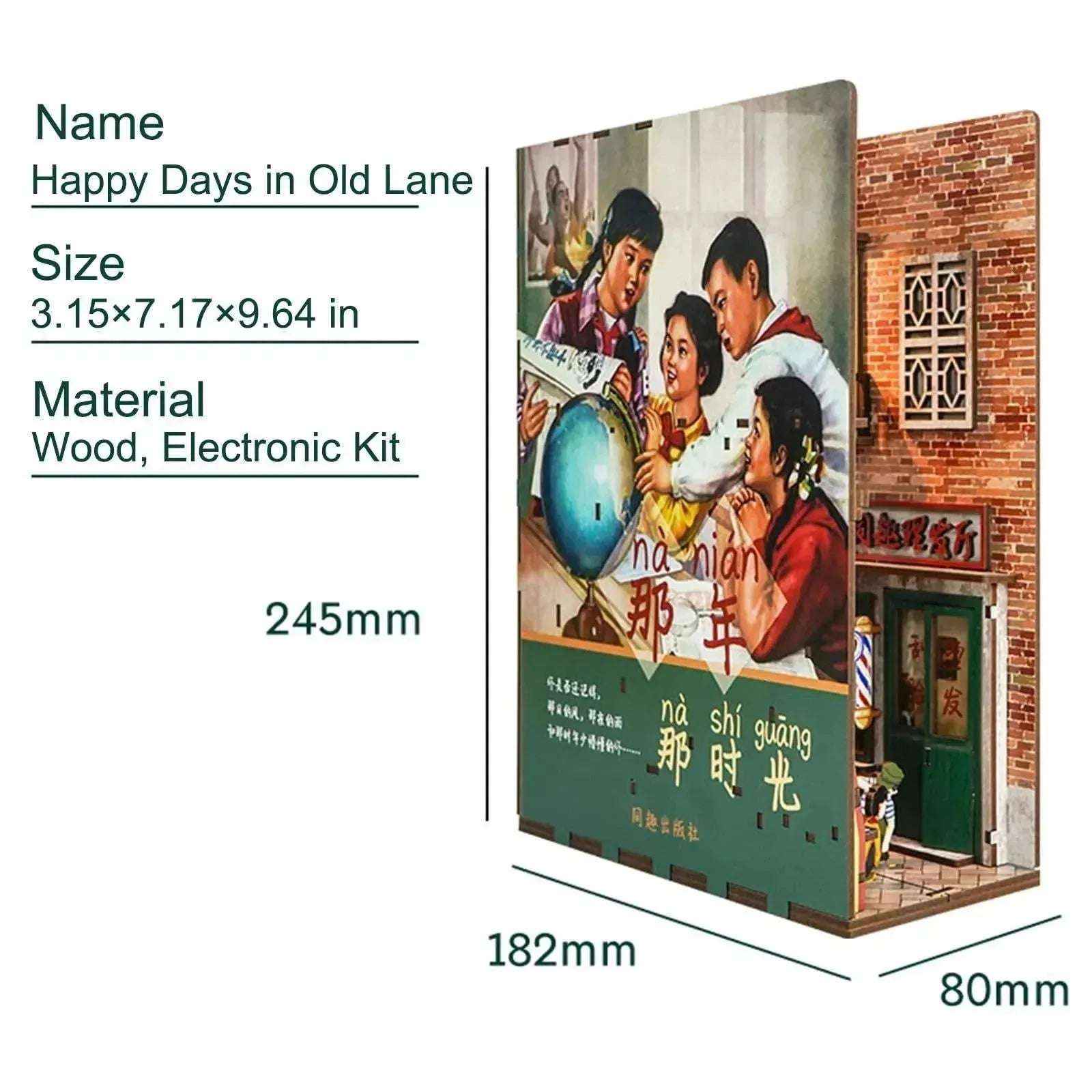 Rocoxia Happy Days in Old Alley DIY Book Nook Kit - Rocoxia