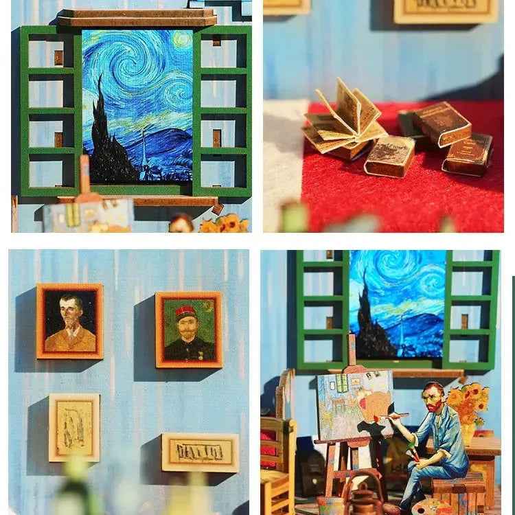 Rocoxia Van Gogh's Dream DIY Wood Dollhouse Kit - Rocoxia