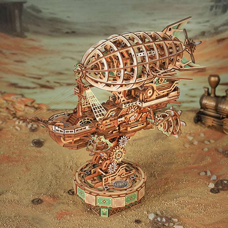 Sailing in Fog DIY 3D Mechanical Transmission Wooden Puzzle Kit - ROCOXIA