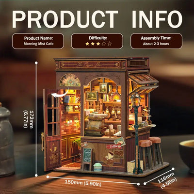 Morning Mist Café DIY Book Nook Kit - ROCOXIA