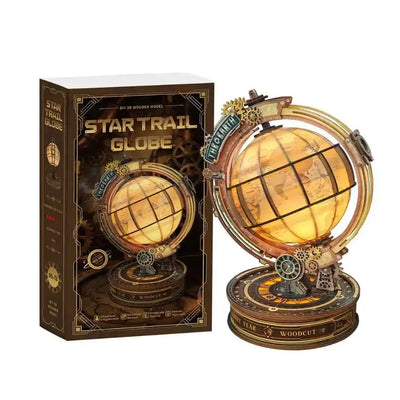 Star Trail Globe DIY 3D Wooden Model - ROCOXIA