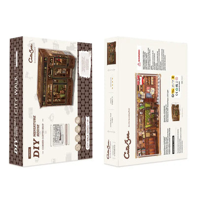 Corner Coffee Shop DIY Miniature Kit - ROCOXIA