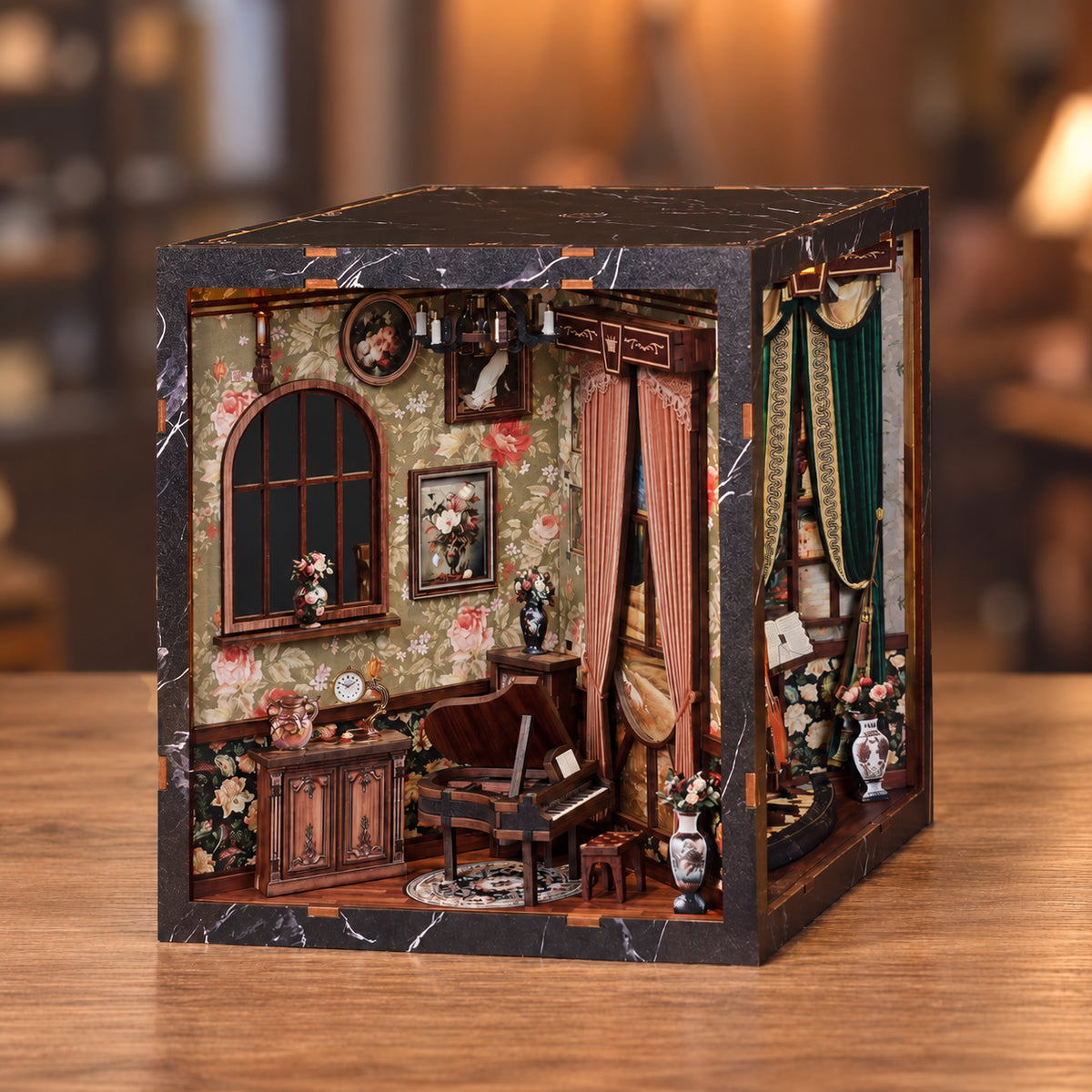 European Melody Music Instrument Box DIY Book Nook Kit