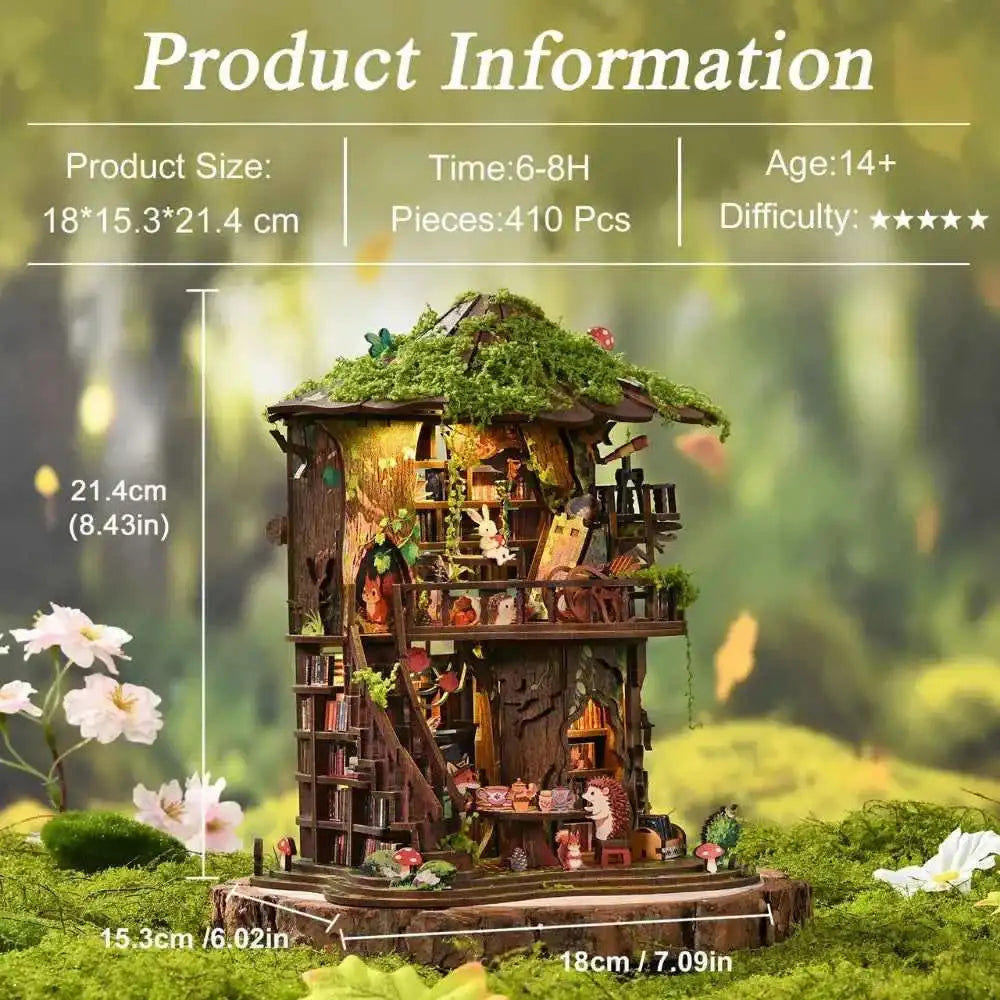 Forest Tea Book Club DIY Mini House Kit l DIY Miniature Kit - ROCOXIA
