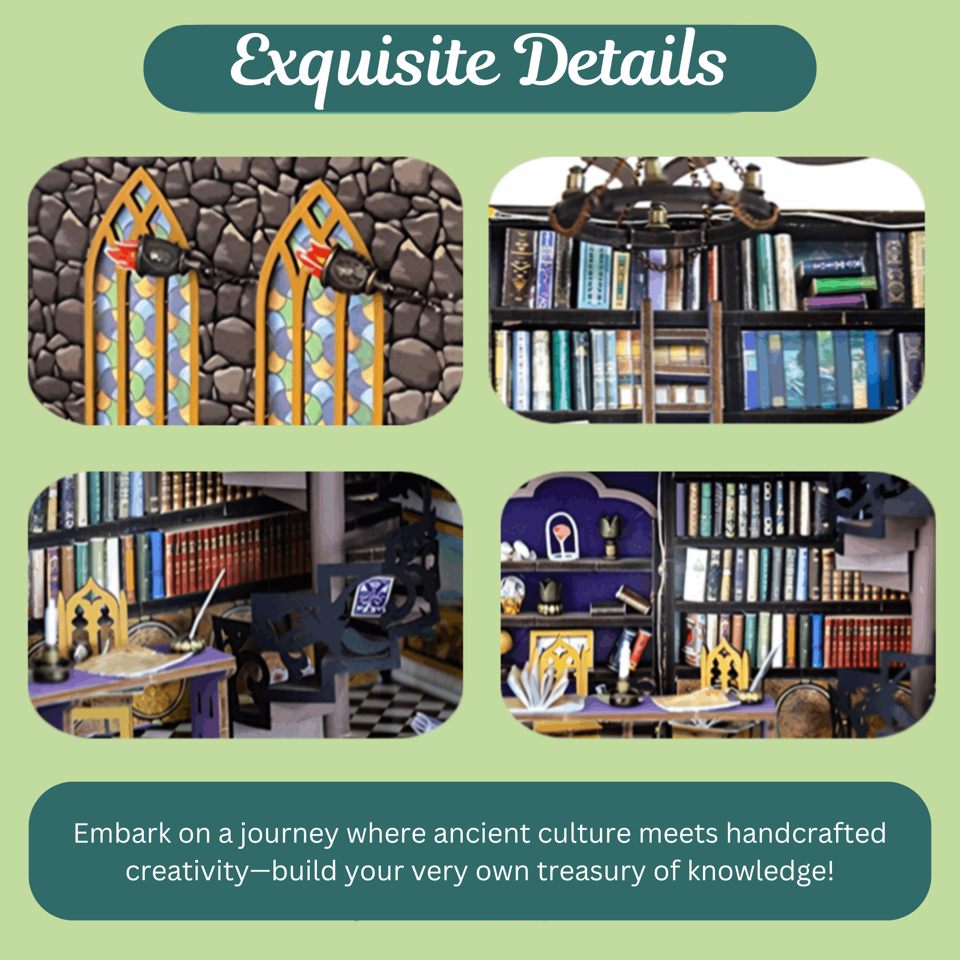 Ancient Library DIY Book Nook Kit - ROCOXIA
