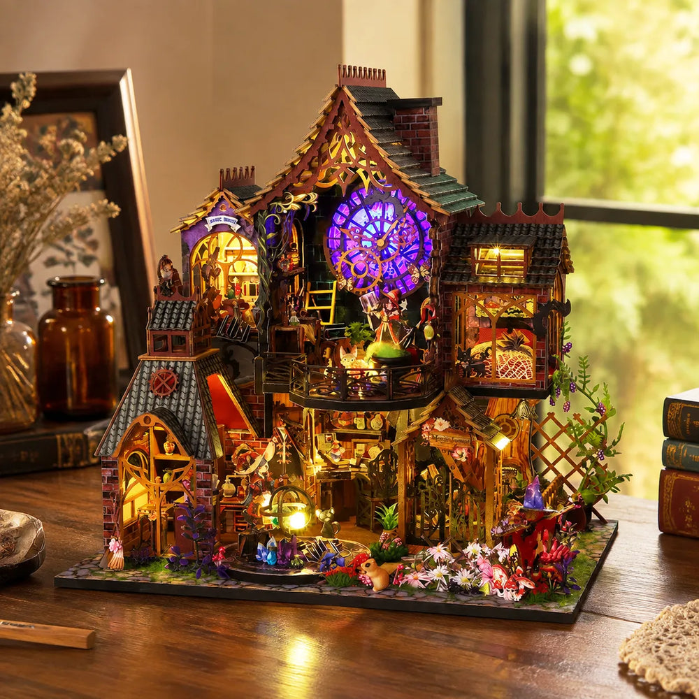 Hidden Woodland Magic Realm — Elf House in the Forest DIY Miniature Dollhouse Kit