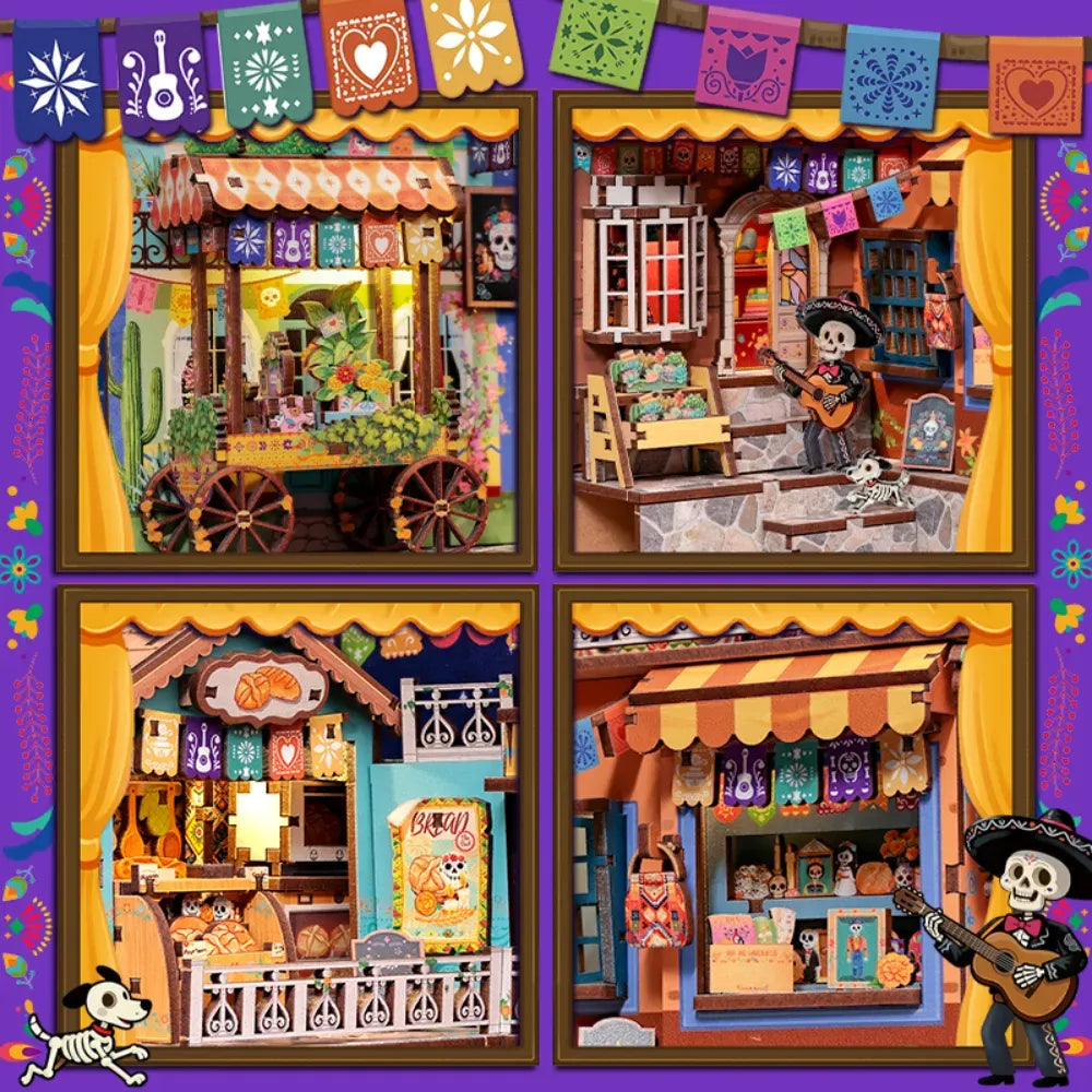 Inspired by Día de los Muertos — Plaza de los Muertos DIY Buchnischen-Bausatz