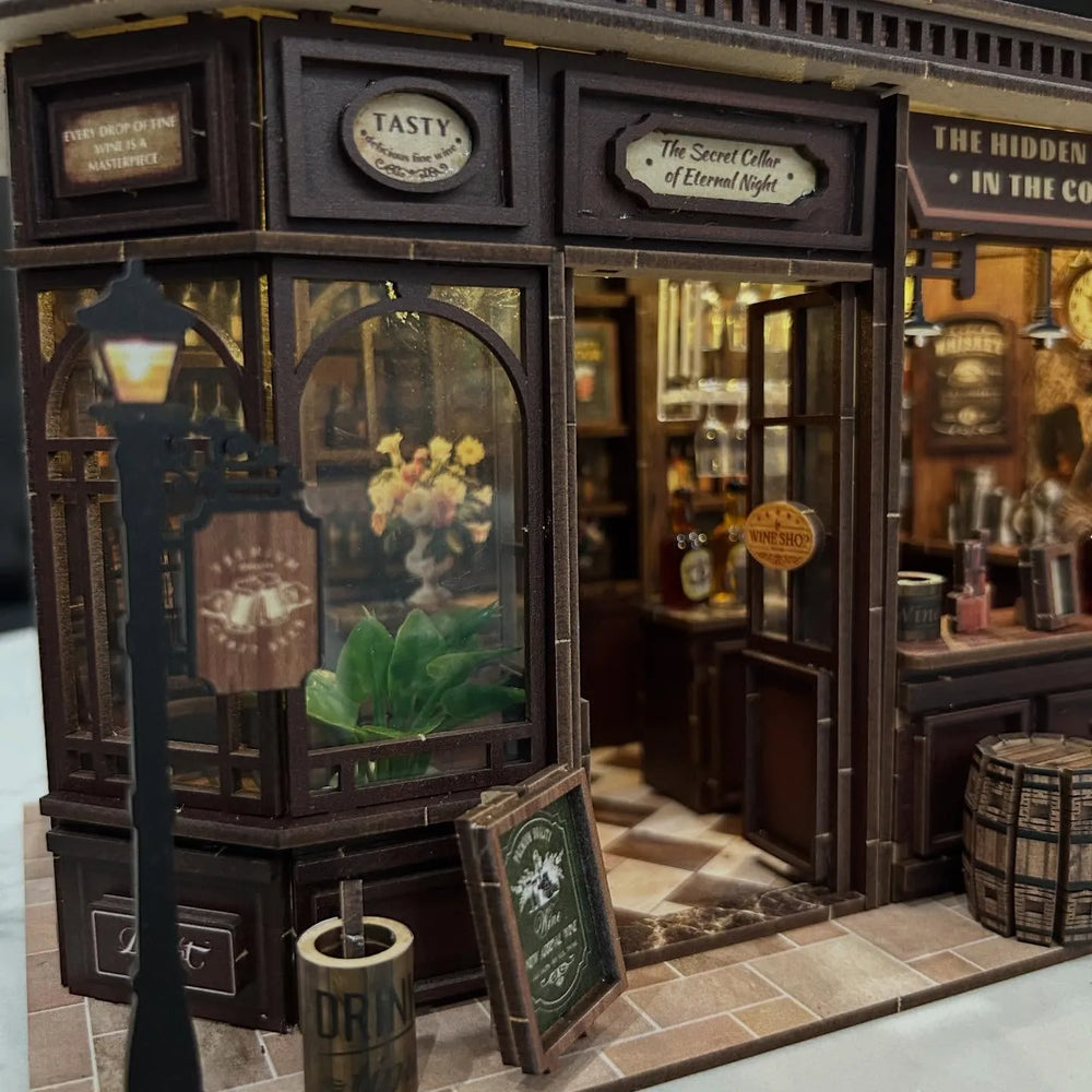 Cozy Vintage Tavern Scene — Kit de maison miniature DIY La taverne du coin l Kit miniature DIY