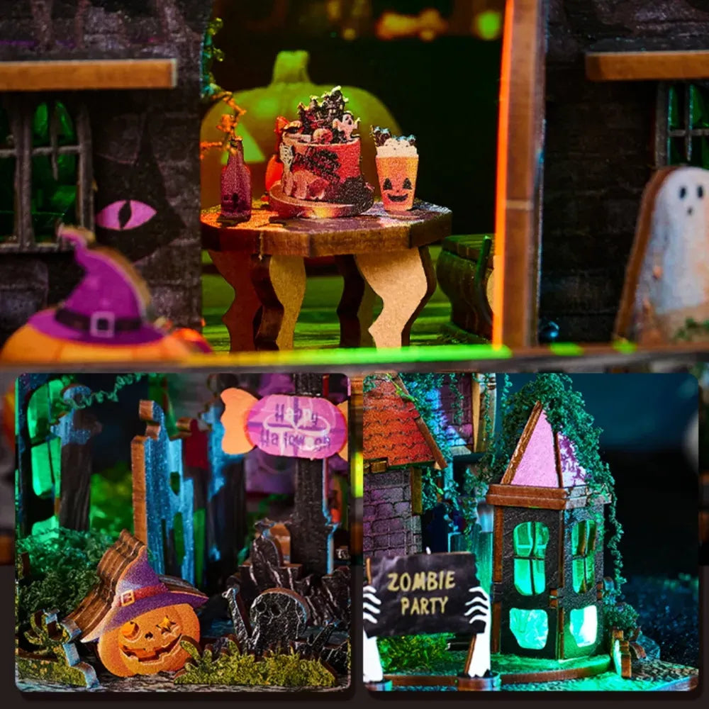 Spooky Halloween Party Scene — Halloween Night DIY Mini House Kit l DIY Miniature Kit