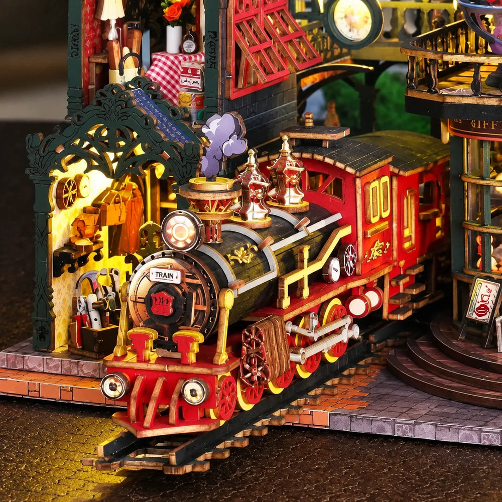 A Tiny Train Adventure — Rail-track Secluded City: Train Mini House Kit l DIY Miniature Kit