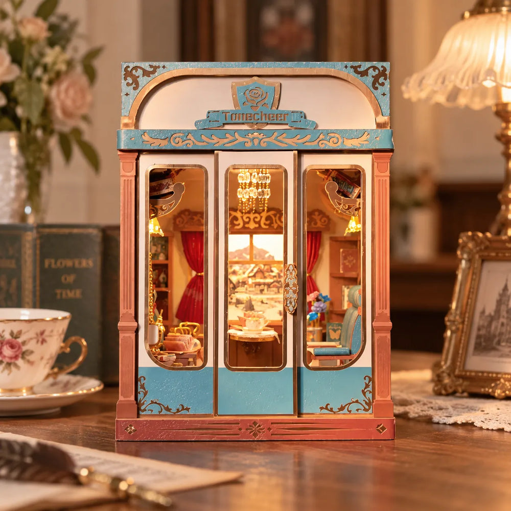 Elegant Vintage Carriage Retreat — Train Cabin Series – European Travels Motion Scene DIY Book Nook Kit
