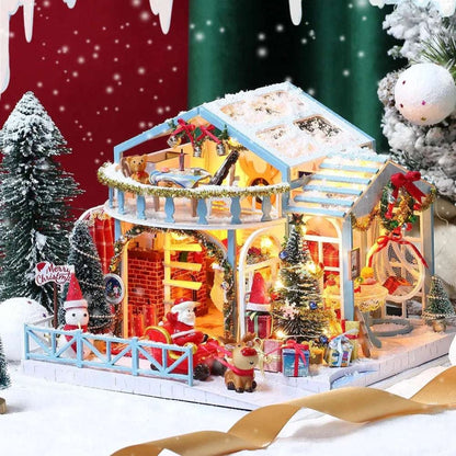 Christmas Snowy Night DIY Miniature Dollhouse Kit - ROCOXIA