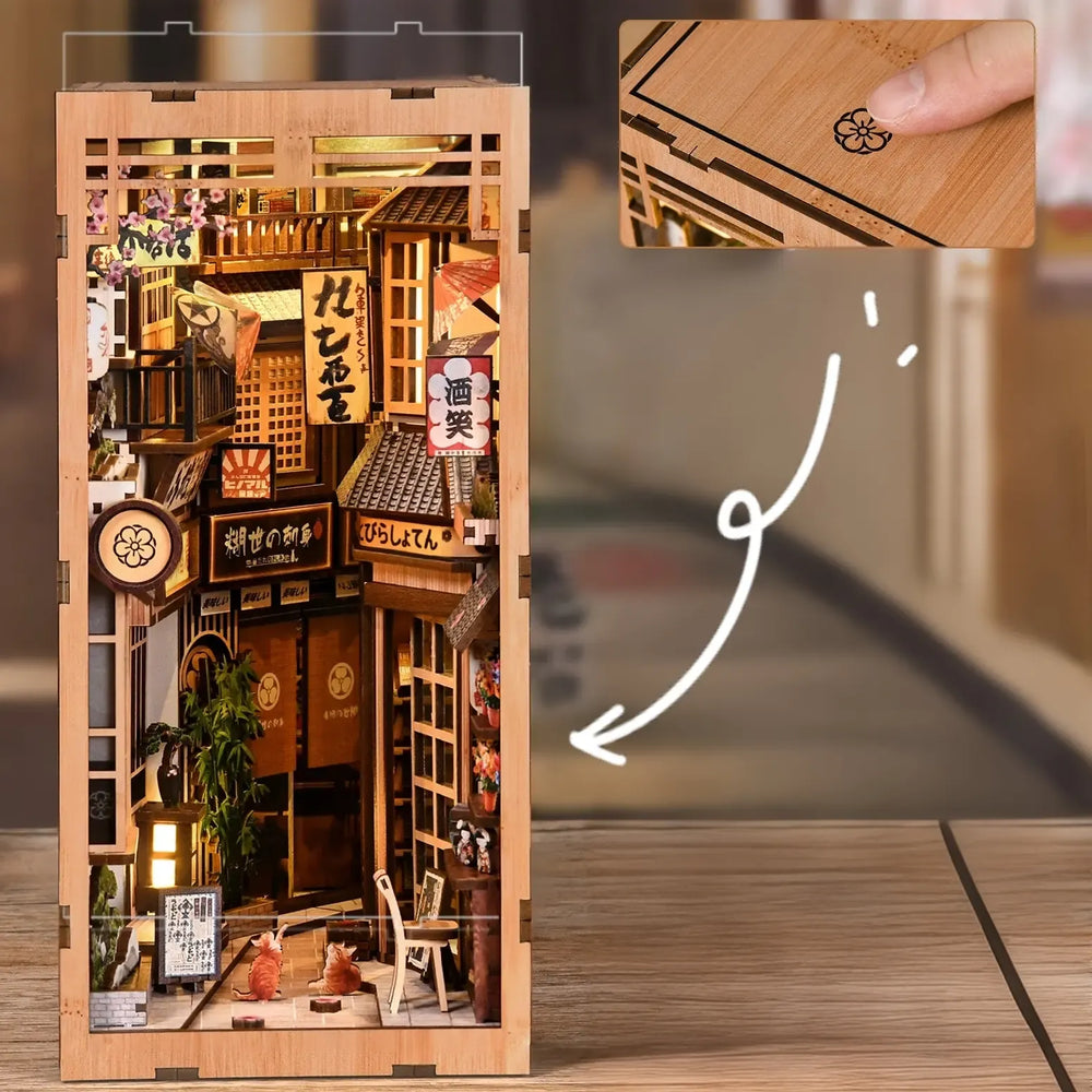 Touch-Activated Japanese Alley Diorama — The Alley Waiting for the Cat DIY Book Nook Kit