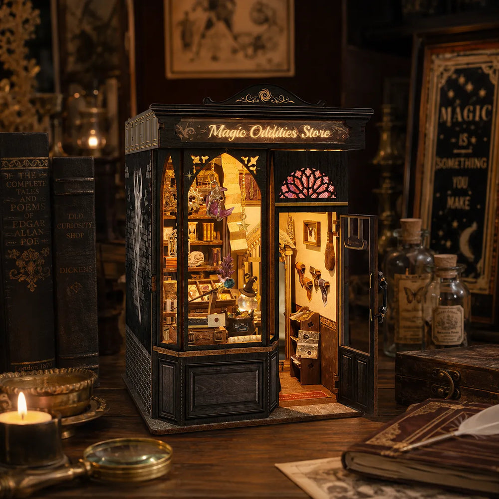 Wizard Magic Shop Design — Kit de construction de diorama bibliothèque "Objets magiques insolites"