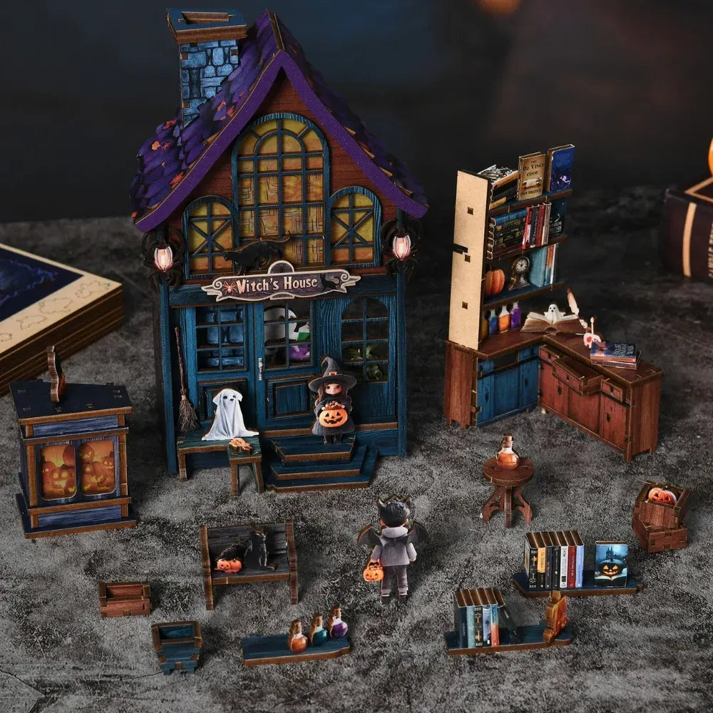 Premium Eco-Friendly Wood Material — The Magical Night at the Castle DIY Book Nook Kit