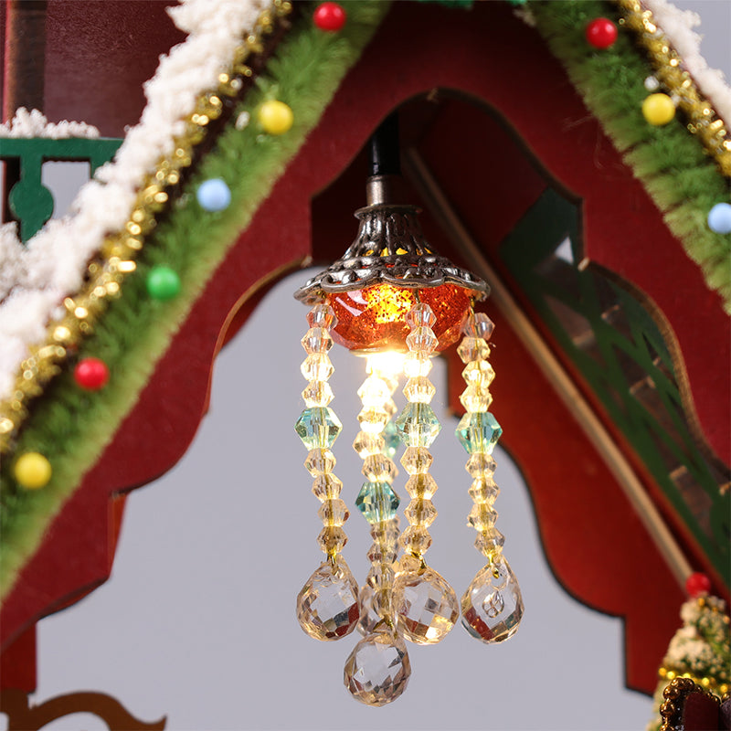 Snowy Christmas Lodge DIY Miniature Dollhouse Kits