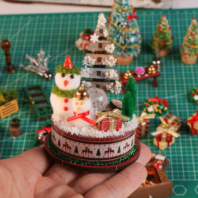 Snowy Christmas Lodge DIY Miniature Dollhouse Kits