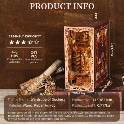 Rocoxia Wardrobe of Duchess DIY Book Nook Kit - Rocoxia