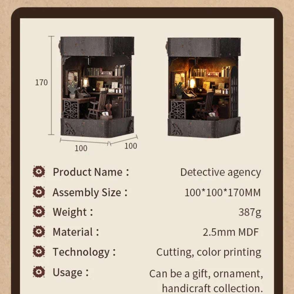 Detective Agency DIY Dollhouse Book Nook Kit - ROCOXIA