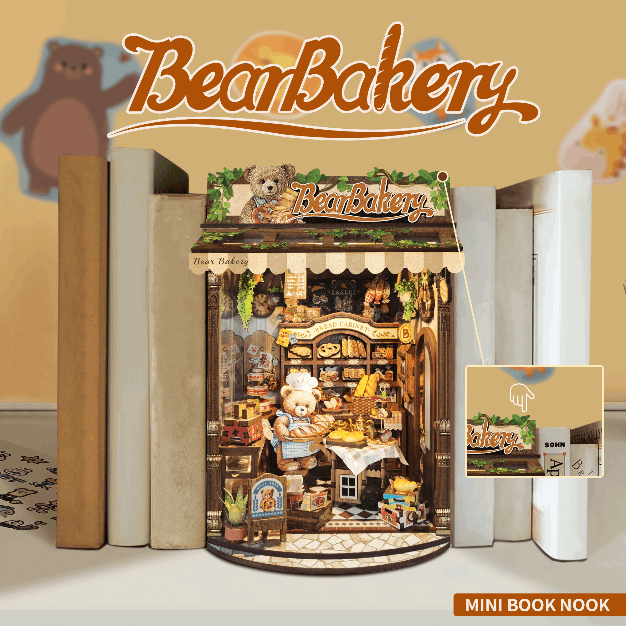 Bear Bakery DIY Book Nook Kit - ROCOXIA
