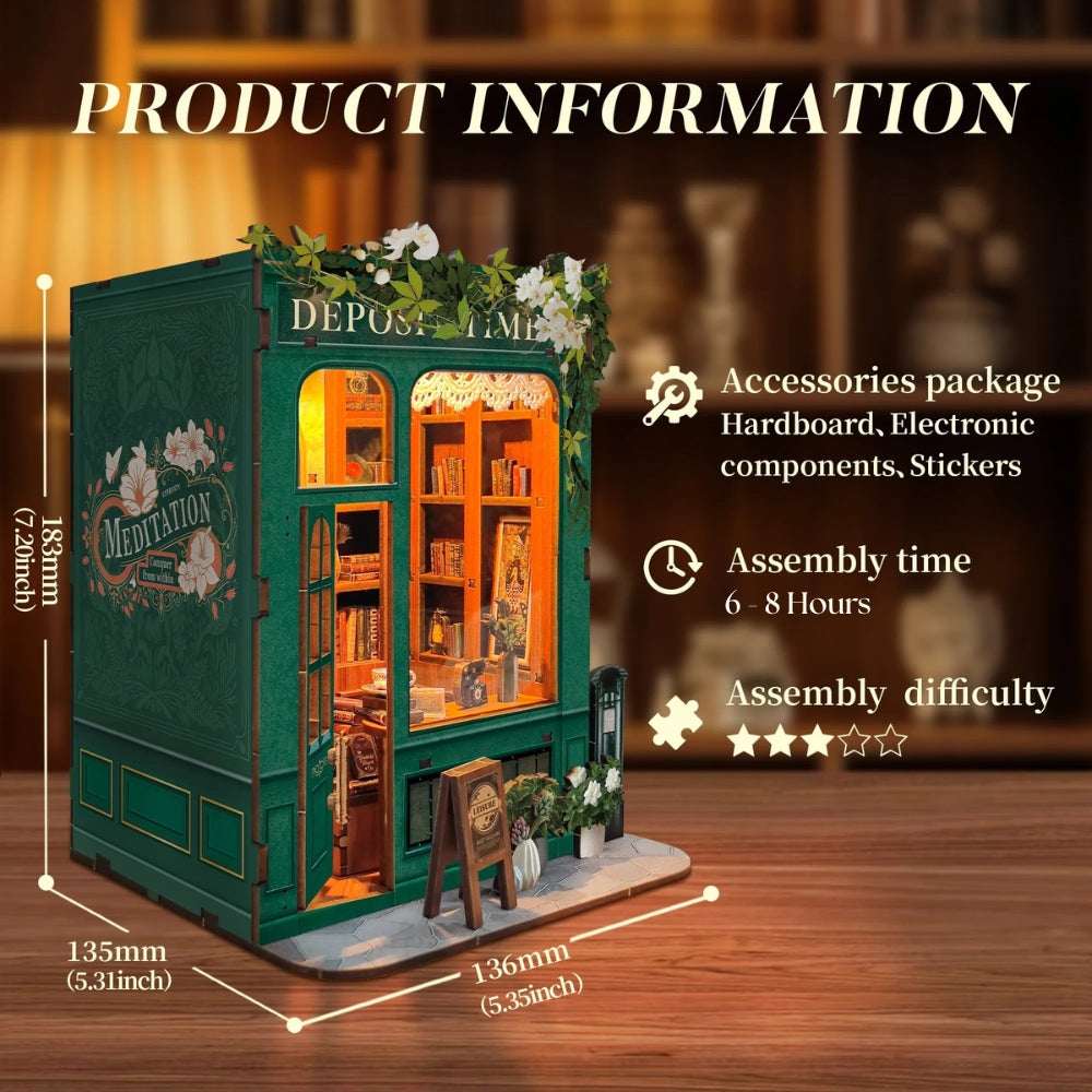 Moments In Time DIY Book Nook Kit - Whispers Between the Shelves - ROCOXIA