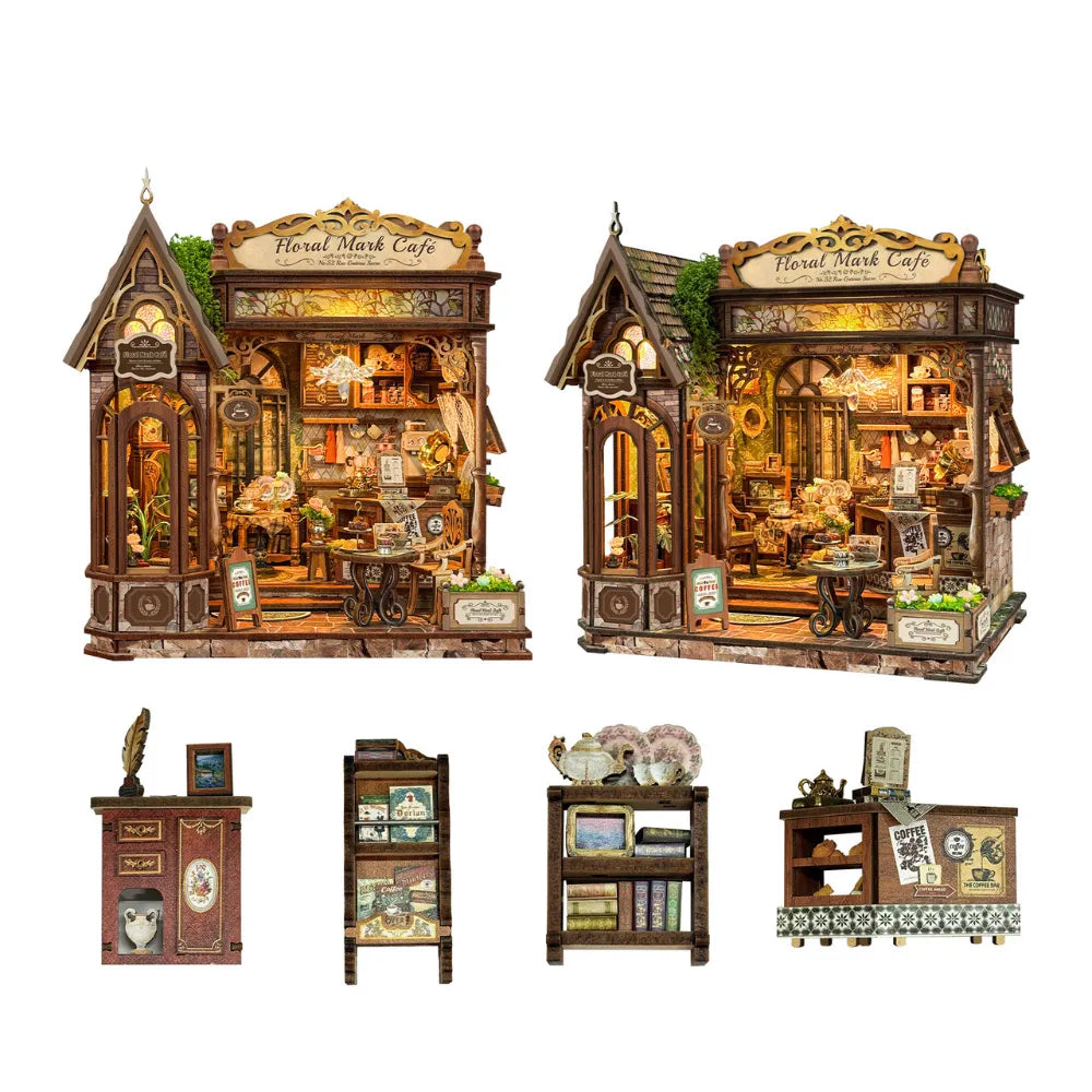 Floral Mark Café DIY Book Nook Kit - ROCOXIA
