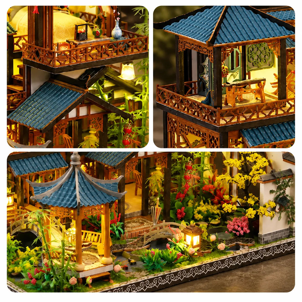 Layered Pavilion & Garden Layout — Serenade of the Orchid Garden DIY Miniature Kit