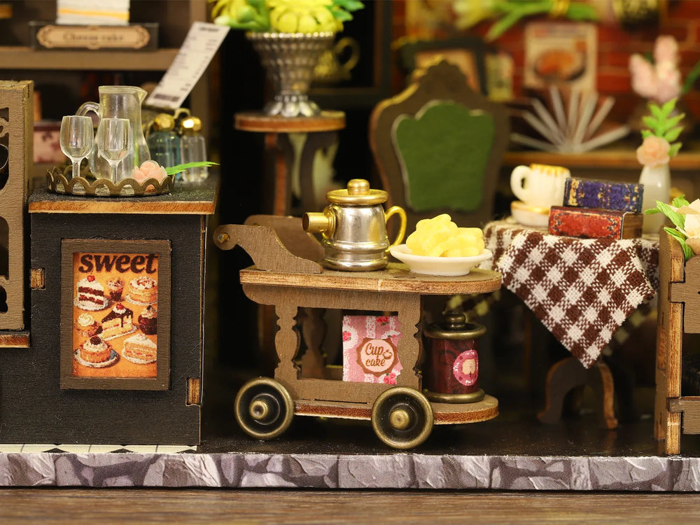 Vintage Wooden Dessert Cart — Garden Dessert Shop DIY Miniature Kit