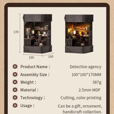 Detective Agency DIY Dollhouse Book Nook Kit - ROCOXIA