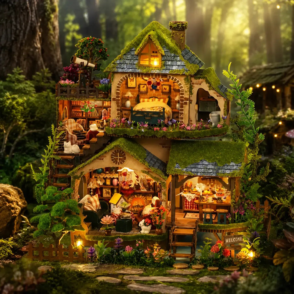 Mossy Roofs & Blooming Gardens — Forest Adventure DIY Mini House Kit l DIY Miniature Kit