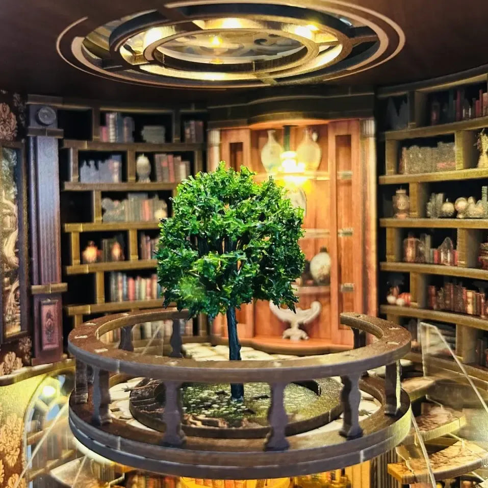 Enchanted Library Balcony Scene — Wisdom Rings Books Repository DIY Book Nook Kit