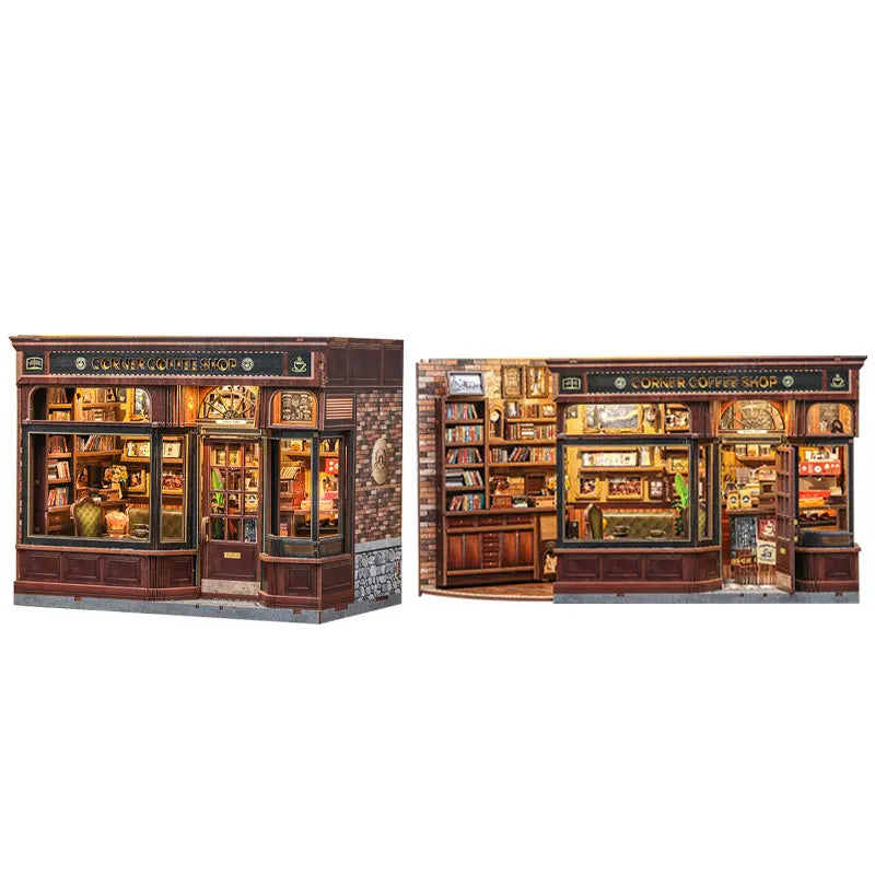 Corner Coffee Shop DIY Miniature Kit - ROCOXIA