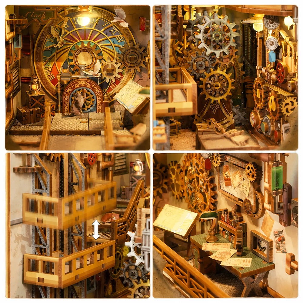 Interactive Gear Mechanisms — Clock Tower DIY Book Nook Kit